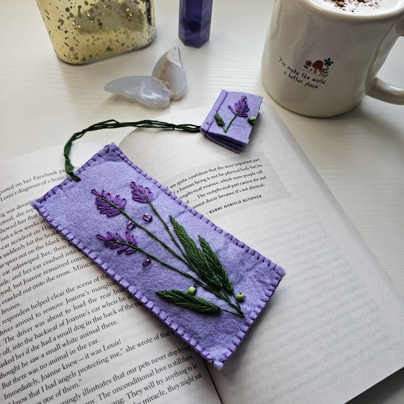 Lavendar Filled Embroidered Bookmark - Picture 6 of 6